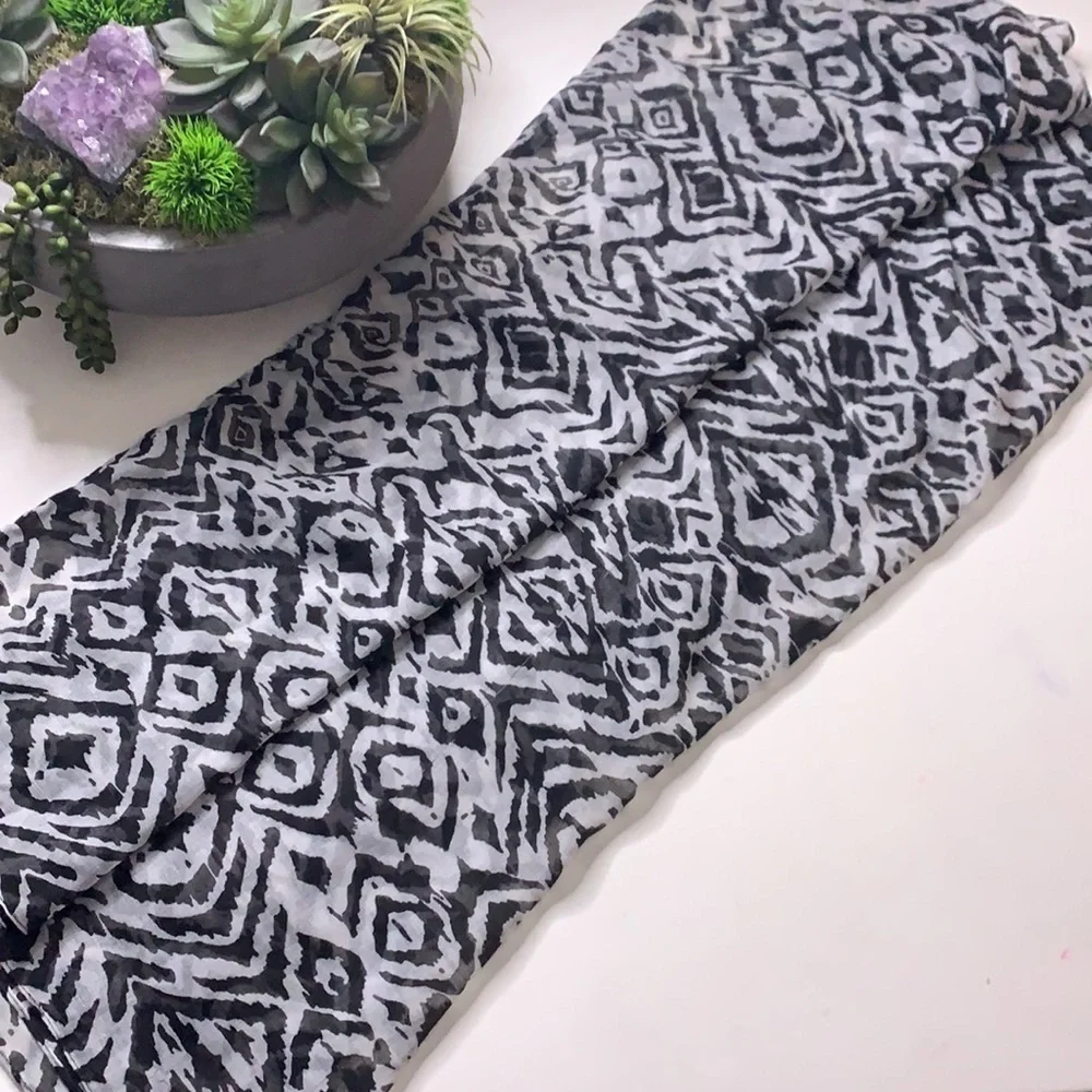 Assorted Brands in Black and White animal Print infinity scarf